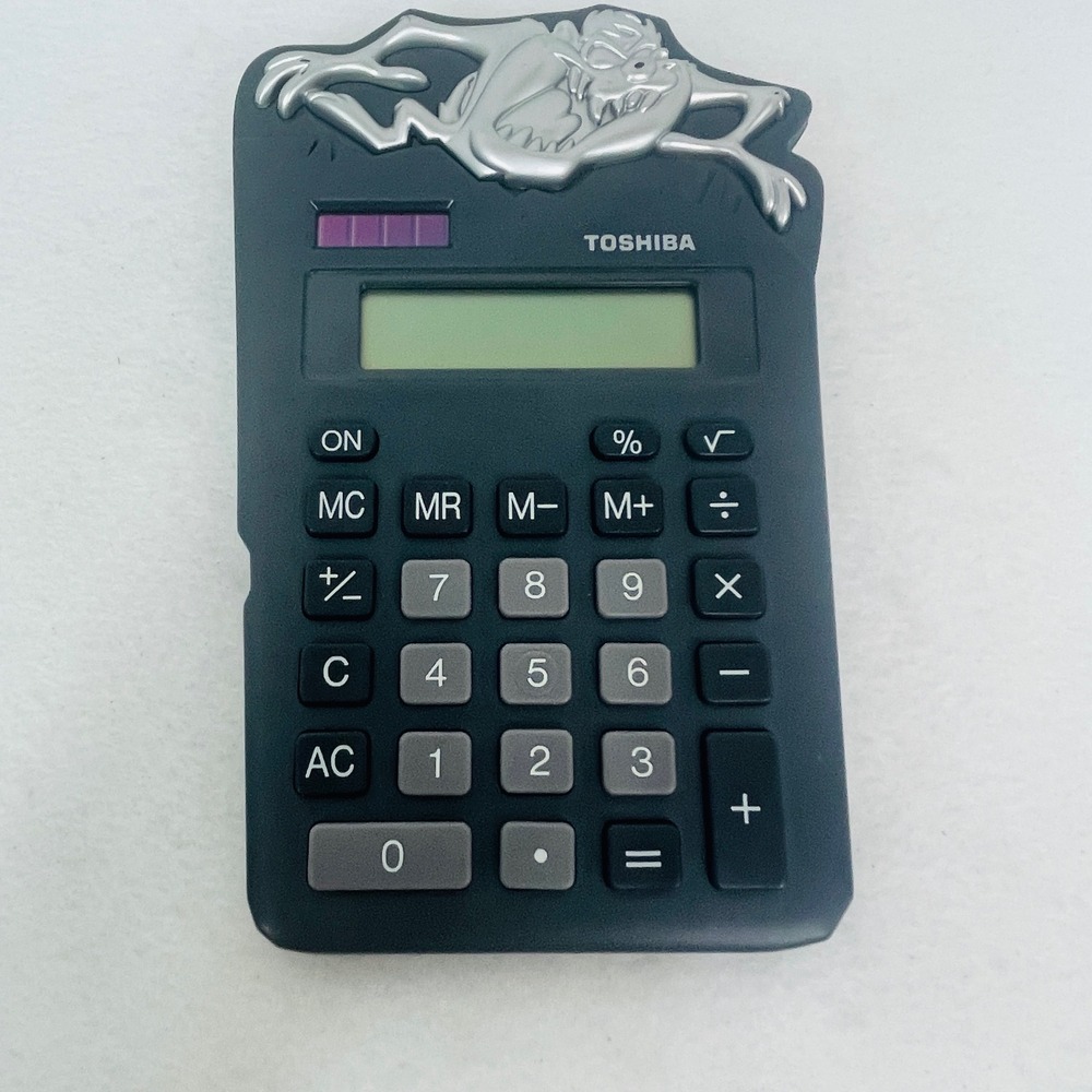 Toshiba LT 510 TAZ Looney Tunes Tasmanian Devil Desktop Calculator Gray 1995